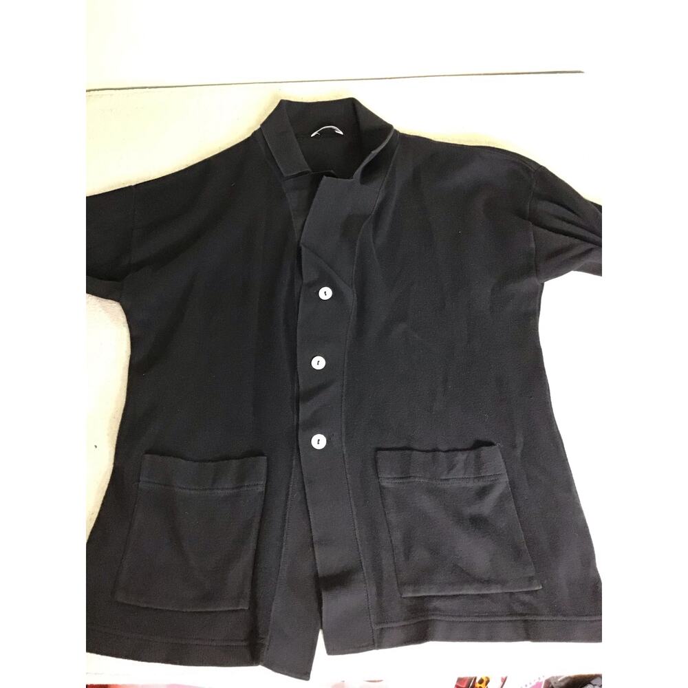 Joan Vaas Women Vtg Sweater Sz. 2/Large Black EUC Button Front Cardigan Classic